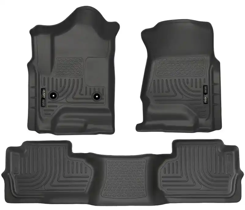 Limited Offer Husky Liners 14 Chevrolet Silverado/GMC Sierra Dbl Cab WeatherBeater Black Front&2nd Seat Floor Line