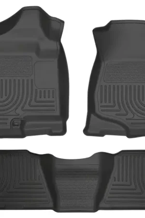 Authentic Husky Liners 07-13 GM Escalade ESV/Avalanche/Suburban WeatherBeater Black Front/2nd Row Floor Liners