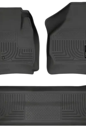 Popular Husky Liners 08-10 Ford SD Crew Cab WeatherBeater Combo Black Floor Liners (w/o Manual Trans Case)