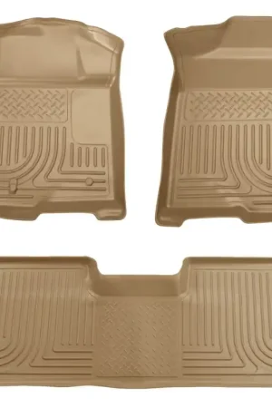 Save Now Husky Liners 08-10 Ford SD Crew Cab WeatherBeater Combo Tan Floor Liners (w/o Manual Trans Case)