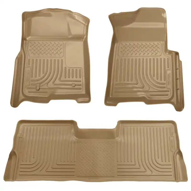 Save Now Husky Liners 08-10 Ford SD Crew Cab WeatherBeater Combo Tan Floor Liners (w/o Manual Trans Case)