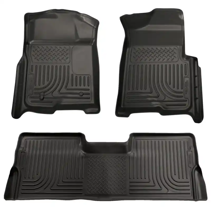 Husky Liners 08-10 Ford SD Super Cab WeatherBeater Combo Black Floor Liners (w/o Manual Trans Case) Big Sale