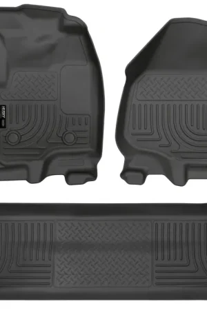 Special Offer Husky Liners 2012.5 Ford SD Crew Cab WeatherBeater Combo Black Floor Liners (w/o Manual Trans Case)