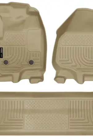 Husky Liners 2012.5 Ford SD Crew Cab WeatherBeater Combo Tan Floor Liners (w/o Manual Trans Case) Express Delivery