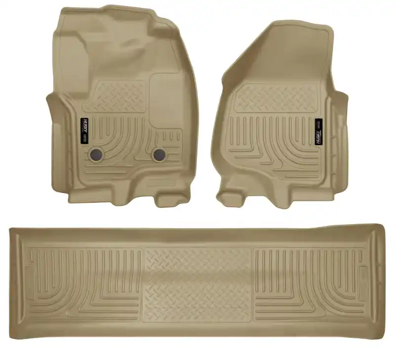 Husky Liners 2012.5 Ford SD Crew Cab WeatherBeater Combo Tan Floor Liners (w/o Manual Trans Case) Express Delivery