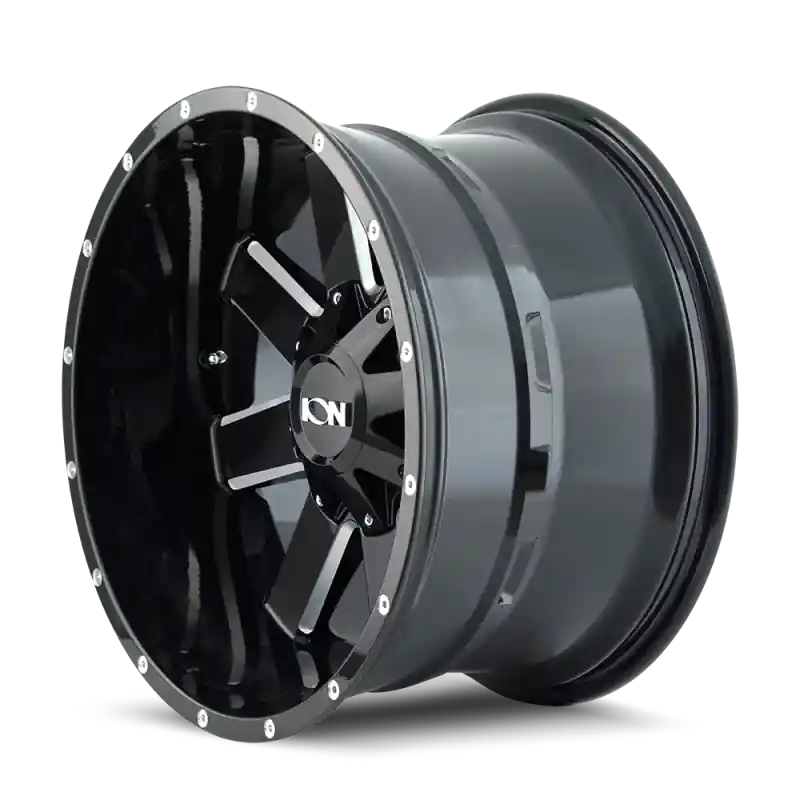 ION Type 141 20x12 / 8x180 BP / -44mm Offset / 124.1mm Hub Gloss Black Milled Wheel Same Day Shipping