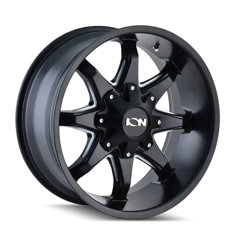 ION Type 181 17x9 / 5x114.3 BP / -12mm Offset / 87mm Hub Satin Black/Milled Spokes Wheel Mega Sale