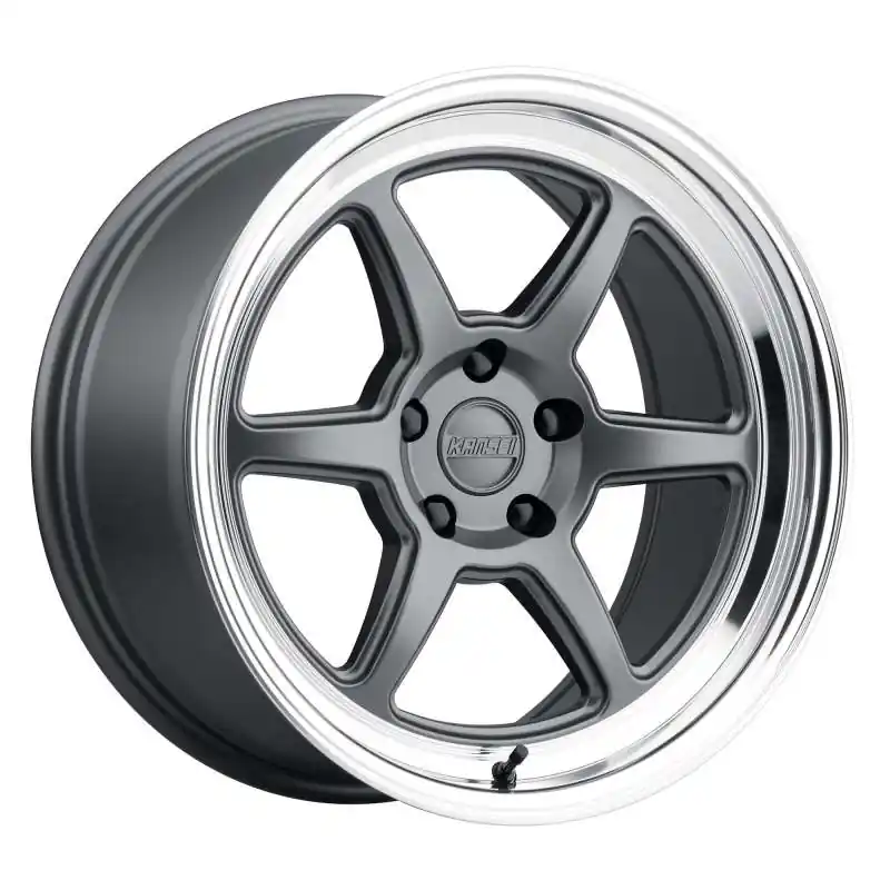 Kansei K14G Roku 18x9.5in / 5x112 BP / 38mm Offset / 66.56mm Bore - Grey & Machined Lip Wheel One Day Deal