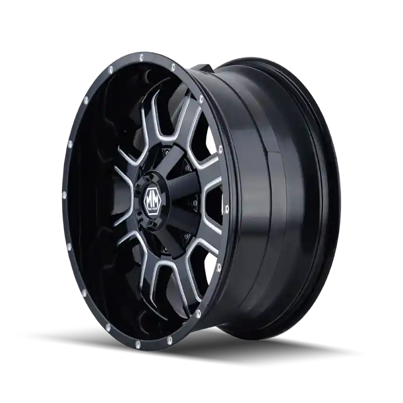 Mayhem 8103 Fierce 17x9 / 6x135 BP / 18mm Offset / 106mm Hub Black w/ Milled Spokes Wheel Clearance