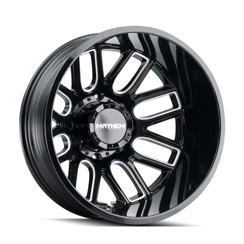 Mayhem 8107D Cogent Dually 22x8.25 / 8x200 BP / -192mm Offset / 142mm Hub Blk w/ Milled Spokes Wheel Exclusive